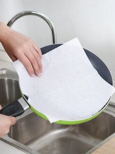 Thickened Disposable Kitchen Cleaning Cloth Lazy Persons Wipe Oil Removing Dishwashing Paper Towel Non-Stick Oil Washcloth