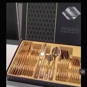 24Pcs Cutlery Set DinnerSpoon Fork Set Sudu Garfu Set Hadiah untuk Pengantin Baru Hadiah Kawin Wedding Gift 24Pcs