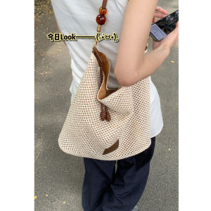 Summer Woven Bag Women 2024 New Arrival Tide South Korea Artsy Straw Bag Easiest for Match One Shoulder Large Capacity Totes