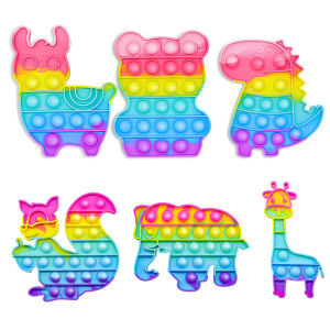 1pc Rainbow Pop Push Bubblle Fidget Anti Stress Relief Toys for Adult Children Special Needs Sensory Toys Interactive Toys