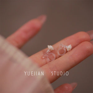 YUEJIAN Mini Dry Rose Earstuds Retro Simple Alloy Plated Gold Silver Ear Cuff Style Japanese Korean Design for Females
