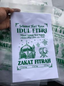 (isi 100 pcs) Plastik zakat Fitrah TEBAL 5 micron (25kg 27kg 3kg) Beras Zakat murah meriah