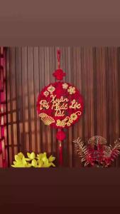 Khánh quạt- khánh vuông - dứa liễng nhung đỏ chữ vàng Phúc - Lộc - Thọ - Tết trang trí năm mới