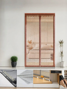 MiiOW | Mosquito Prevention Door Curtain No-Drill Required Magnetic Steel Mesh Summer Home Use