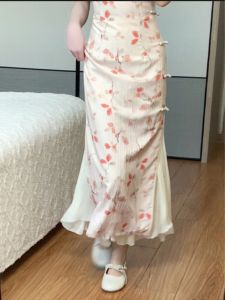 Cheongsam Lining Summer Thin Skirt Easiest for Match Slimming Inner Elastic Waist Pleated Bottoming Skirt Can Be Outwear