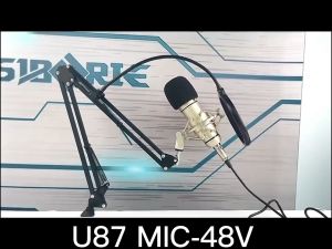 Siborie U87 48V mikrofon karaoke berkualitas suara microphones Satu set lengkap braket kantilever