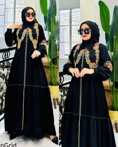 [Abaya Islami] Gamis Abaya Bordir Modern Mutiara Swarosky ringan dipake mewah elegant