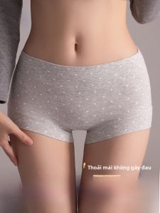MiiOW | Quần lót cotton nguyên chất cho nữ cạp giữa thoáng khí chống ánh sáng quần đùi bốn góc không đường may cỡ lớn