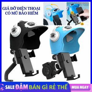 Kệ Đỡ Điện Thoại Giá Đỡ Kẹp Điện Thoại Gắn Xe Máy Kèm Mũ Bảo Hiểm Che Nắng Mưa Chống Rung Lắc Chắc Chắn Cao Cấp Tiện Dụng - Kệ Để Điện Thoại