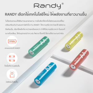 [3แถม1แผง]Randy Manganese Battery ถ่านAAAแมงกานีส แบตเตอรี่ ความจุสูง ถ่าน วิทยุ ของเล่น ไฟฉาย นาฬิกา เมาส์ไร้สาย คีย์บอร์ดไร้สาย รีโมท เก็บได้นาน3ปี