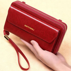 BANYANU ผู้หญิงความจุขนาดใหญ่วัวหนังแท้กระเป๋าสตางค์ยาวเดินทางโทรศัพท์สง่างามกระเป๋าไหล่สำหรับผู้หญิงของขวัญวันเกิด 2025