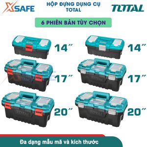 Hộp đựng đồ nghề TOTAL nhiều size 14-20 chống rơi vỡ chống va đập thùng đựng dụng cụ 1 ngăn chính 6 ngăn phụ đựng máy khoan dụng cụ