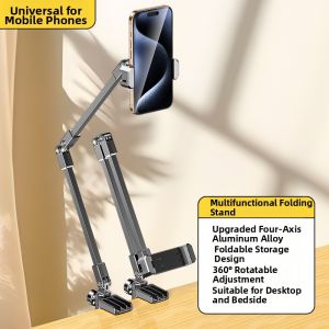 Swivel Desktop Phone Tablet Stand Metal Arm Clamping