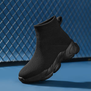 Womens Solid Color Breathable Lightweight High-Top Casual Sports Shoes