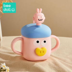Anti-Fall Milk Cup for Children with Scale Straw Glass Cup for Drinking Milk Powder Home Use Heatable Baby Water Cup