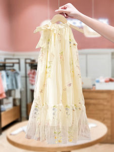 La Chapelle Girls Dress Embroidered Beach Skirt Childrens Traditional Style Long Dress Princess Style Sleeveless Summer Dress