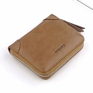 {Hot Sales} Men Wallet Fashion Short Wallet Leather Bifold Zip Wallet Coin Purse Card Wallet for Men