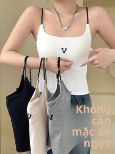 MiiOW | Áo ba lỗ cotton mùa hè cho nữ áo ba lỗ chữ màu trắng áo ba lỗ cotton ôm vừa vặn áo ba lỗ có đệm ngực áo ba lỗ có thể mặc ngoài trời