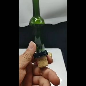 Set 10 Nút Chai Rượu Vang Nắp Nhựa Thân Gỗ 2cm x 3cm. MÀU ĐEN