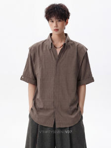 V37 | Vintage Style Flax-like Breathable Short Sleeve Shirt