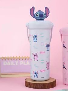 XW | X&W 700ML Judy Hopps Insulated Cup with Tea Strorage Stitch Cartoon Thermos Bottle Portable handle Straw Cups Outdoor Travel Cup