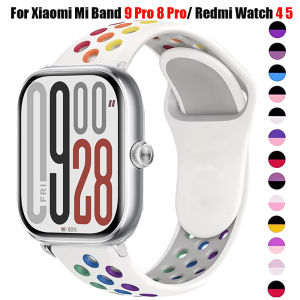 Silicone Strap For Xiaomi Mi Band 9 Pro 8 Pro Band Sports Bracelet Wristband Correa For Redmi Watch 5 4 Breathable Watchband