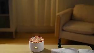 Flame Air Humidifier Small Home Bedroom USB LED 7-Color Atmosphere Night Light Ultrasonic Essential Oi Aromatherapy Diffuser 加湿器 香薰机
