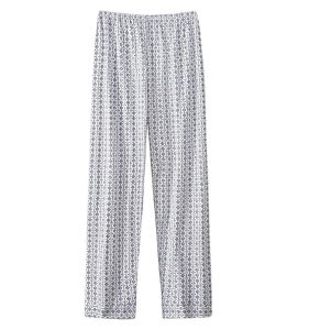 Loose Fit Pure Cotton Mens Sleepwear Thin Home Pants Air Conditioned Long Trousers Comfortable Breathable mid Waist Design