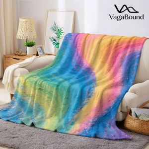 BILIBILI | Rainbow Sand Swirl Flannel Blanket Warm Soft Halloween Christmas Decorative Couch Warm Cozy All-Season Gift