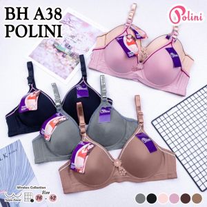 BRA POLINI A38 | Bra Busa Tanpa Kawat Set 1 & 3 Pcs | BH Busa Kait 2 | Bra Busa Lembut | Pakaian Dalam | LATANSA