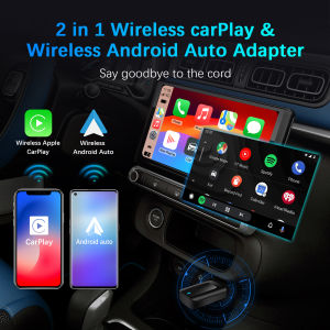 2 in 1 Wireless CarPlay Android Auto Wireless Adapter for Factory Wired Car Plug and Play Smart USB Dongle Mini Box