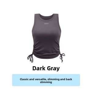 miiow | American Style Spicy Girl Tank Top Womens Sport Grey Waist Cinched Short Cotton Base Layer Shirt Cat Man Printed Slim Fit