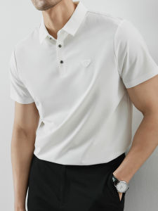 Áo Thun Polo Nam Tay Ngắn Mỏng Mùa Hè Bằng Vải Lụa Băng Không Đường May Ôm Vừa Vặn Phong Cách Anh Tay Ngắn Cổ Polo