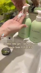 Combo dầu gội dầu xả nước hoa muối biển Flowery 500ml