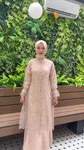 BEST SELLER Lara Dress Size MLXLXXL Bahan Shimmer mix Brukat Premium / Gamis Wanita Terbaru 2023 / Gamis Kondangan Wanita / Dress Muslim Pesta Terbaru 2023 / Fashion Wanita Muslim