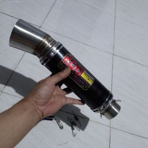 RL KOU MAHACHAI KNALPOT MOTOR / SILENCER BLACK COATING INLET 50 SARINGAN BOR