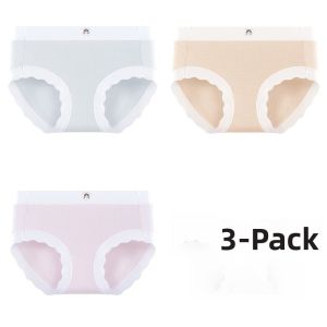 Miiow | Girls Cotton Triangle Panties Anti-Bacterial Comfortable Mid-Waist Underwear Pure Cotton Crotch No-Pinch For Ages 3-13