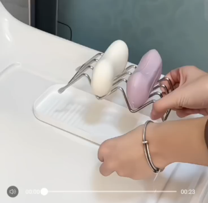 Double-side stainless steel soap holder rack