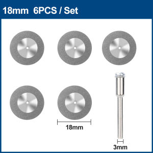 5pcs Diamond Cutting Discs 16-50mm Mini Diamond Saw Blade with 1pc Mandrel for Dremel Mini Drill Cutoff Wood Stone Plastic Glass