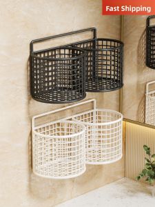 evesigar | Wall-Mounted No-Drilling Multi-Function Storage Rack for Comb Toothpaste Toothbrush Cup