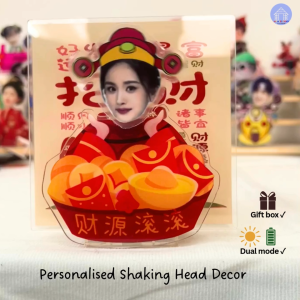 Personalised shaking head decor (gold money) with gift box for car office and home