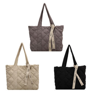 Vktech Spacious Nylon Tote Bag for Women Casual Work and Fitness Bag with Secure Zipper Closure and Trendy Design
