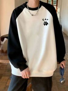 เสื้อฮู้ดผู้ชายสไตล์ญี่ปุ่น แขนยาว ทรงหลวม หนา ใส่สบาย ฤดูใบไม้ร่วง/ฤดูหนาว เสื้อคลุมกันหนาว แฟชั่น