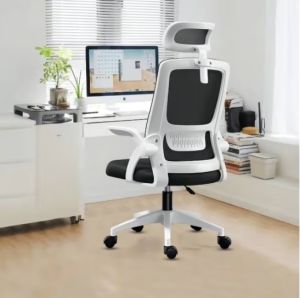 Ergonomic Office Chair with Adjustable Headrest & Lumbar Support High Back Computer Desk Chair with Thickened Cushion & Flip-up Armrests Home Desk ChairGaming Chair Ergonomic Office Computer Chair High Back Swivel and Height Adjustment Headrest Support