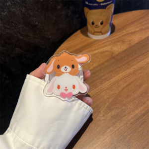 Adorable Dessert Rabbit Magnetic Stand Phone Case Full Protection Anti-Fall for  16 pro Max Compatible Clear Protective Cover