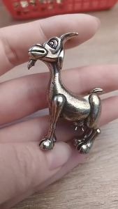 Vintage Brass Goat Statue Retro Animal Sculpture Tea Pet For Home Office Decor