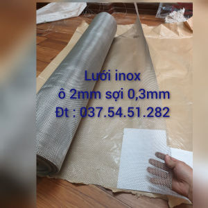 Lưới  đan inox 304 - sợi 035mm_ ô lưới 2mm lưới inox