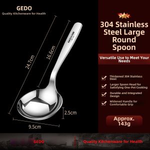 GEDO | Stainless Steel Big Spoon for Soup and Serving
