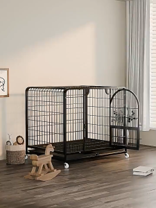 Dog Cage Large Dog Cages Heavy Duty Large Square Tube Dog Cage Indoor Metal Cage Dog Crate With Wheels And Poop Tray