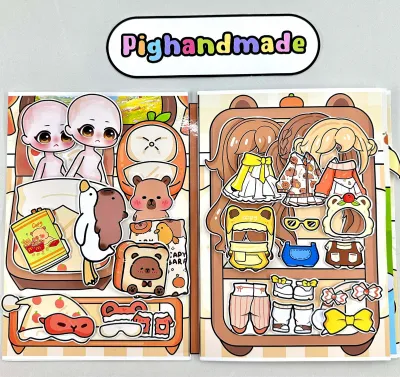 Đồ chơi bóc dán ngôi nhà của bé Capybara Gacha - Búp bê giấy